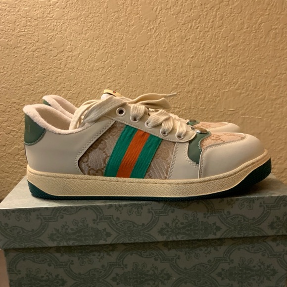 Gucci Men's Sneakers with Green and Orange Accents - Picture 3 of 4
